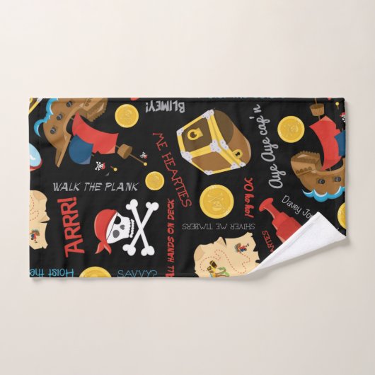 Dark Treasure Island Party Pirates Bad Handdoek (Handdoek)