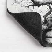 Dark Tree Ink Painting Muismat (Hoek)