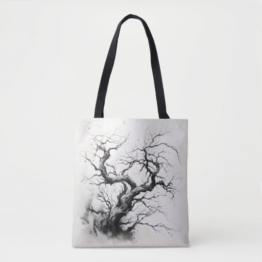 Dark Tree Ink Painting Tote Bag (Voorkant)