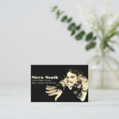 Dark Tribal Belly Dance Instructor Sepia Black Visitekaartje (Staand voorkant)