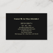 Dark Tribal Belly Dance Instructor Sepia Black Visitekaartje (Achterkant)