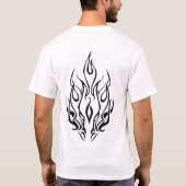 Dark Tribal Flame Mask – Abstract Fire Art Design T-shirt (Achterkant)