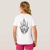 Dark Tribal Flame Mask – Abstract Fire Art Design T-shirt (Achterkant volledig)