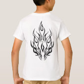 Dark Tribal Flame Mask – Abstract Fire Art Design T-shirt (Achterkant)