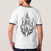 Dark Tribal Flame Mask – Abstract Fire Art Design T-shirt (Achterkant volledig)