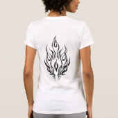 Dark Tribal Flame Mask – Abstract Fire Art Design T-shirt (Achterkant)