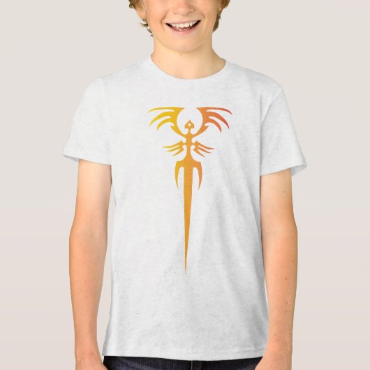 Dark Tribal Phoenix Emblem – Mythic Symbol Tri-Blend Shirt (Voorkant)