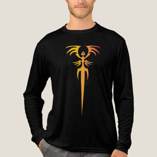 Dark Tribal Phoenix Emblem – Mythic Symbol Tri-Blend Shirt (Voorkant volledig)