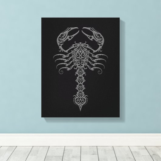 Dark Tribal Scorpion Canvas Afdruk (Insitu (Houten vloer))
