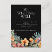 Dark Tropical Floral Wishing Well Enclosure Kaart (Voorkant)