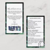 Dark Tropical Monat Wash Instructions Visitekaartje (Voorkant / Achterkant)