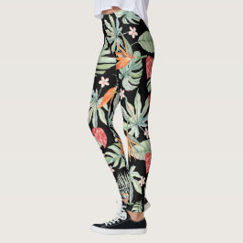 Dark Tropics Fantasy Bloemen Leggings