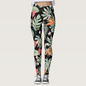 Dark Tropics Fantasy Bloemen Leggings (Voorkant)