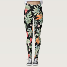 Dark Tropics Fantasy Bloemen Leggings