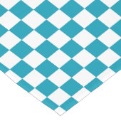 Dark turquoise checkered korte tafelloper (Hoek)