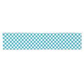 Dark turquoise checkered korte tafelloper (Horizontaal)