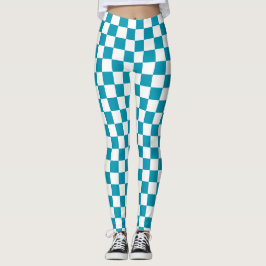 Dark turquoise checkered  leggings