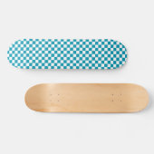 Dark turquoise checkered  persoonlijk skateboard (Horizontaal)