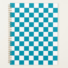 Dark turquoise checkered  planner