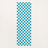 Dark turquoise checkered  yogamat (Achterkant)