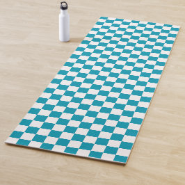 Dark turquoise checkered  yogamat