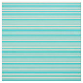 Dark Turquoise en Bisque Striped Pattern Stof (Swatch)