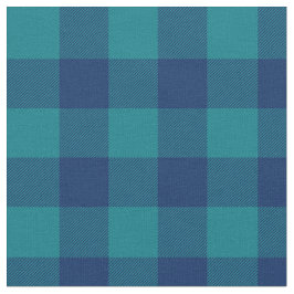 Dark Turquoise en Navy Blue Gingham Pset Stof