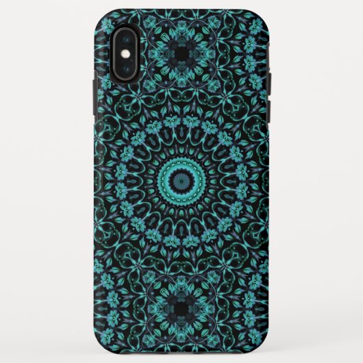 Dark Turquoise Floral Mandala Case-Mate iPhone Case (Achterkant)