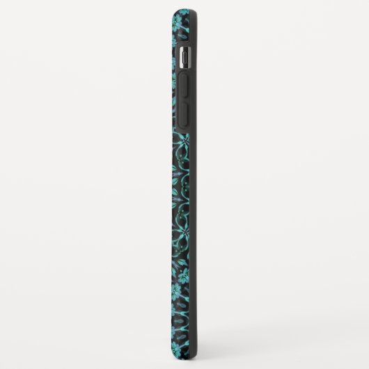 Dark Turquoise Floral Mandala Case-Mate iPhone Case (Achterkant/links)