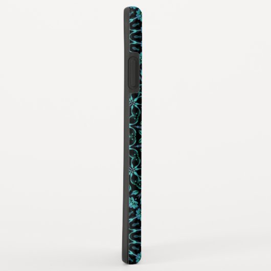 Dark Turquoise Floral Mandala Case-Mate iPhone Case (Achterkant/rechts)