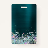 Dark Turquoise Folie Holo Glitter 21st Birthday Badge (Achterkant)