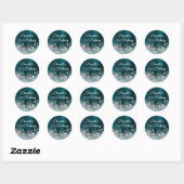 Dark Turquoise Folie Holo Glitter 21st Birthday Ronde Sticker (Vel)