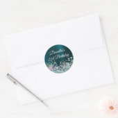 Dark Turquoise Folie Holo Glitter 21st Birthday Ronde Sticker (Envelop)