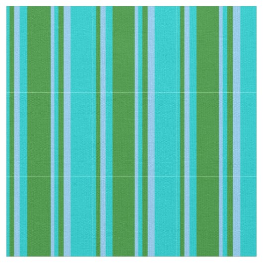 Dark Turquoise, Forest Green en Light Sky Blue Stof (Close Up)