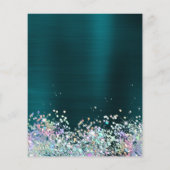Dark Turquoise Holo Glitter 21st Birthday Flyer (Achterkant)