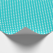 Dark Turquoise Polkadot Cadeaupapier (Hoek)