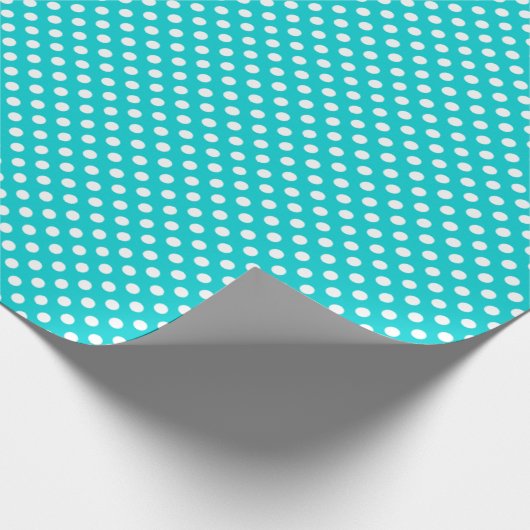 Dark Turquoise Polkadot Cadeaupapier (Hoek)