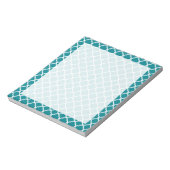 Dark Turquoise Quatrefoil Notitieblok (Linkerzijde)