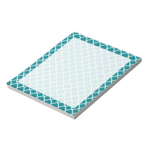 Dark Turquoise Quatrefoil Notitieblok
