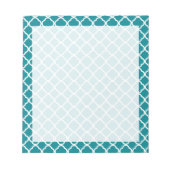 Dark Turquoise Quatrefoil Notitieblok (Voorkant)
