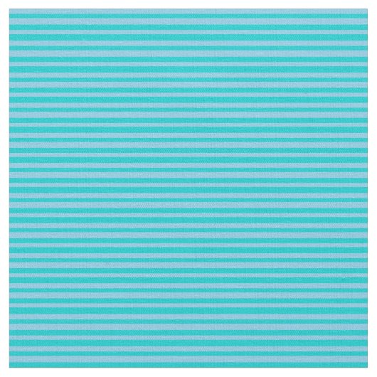 Dark Turquoise & Sky Blue Colored Stripes Stof (Close Up)