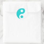 Dark Turquoise Yin Yang Symbol Ronde Sticker (Tas)
