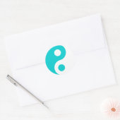 Dark Turquoise Yin Yang Symbol Ronde Sticker (Envelop)
