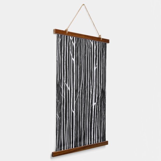 Dark Udoo Forest Monochrome Visual Hangend Wandkleed (Gebogen)