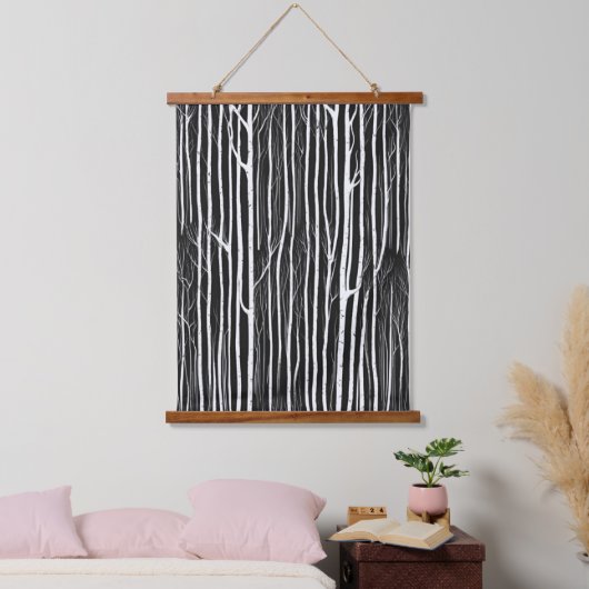 Dark Udoo Forest Monochrome Visual Hangend Wandkleed (Slaapkamer)