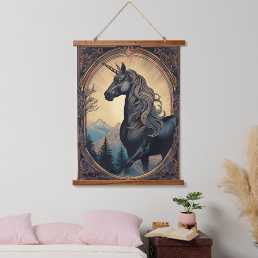 Dark Unicorn Nouveau Hangend Wandkleed (Slaapkamer)