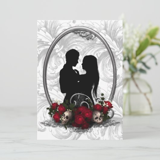 Dark Union Vampire Gothic Wedding Invitation Kaart (Staand voorkant)