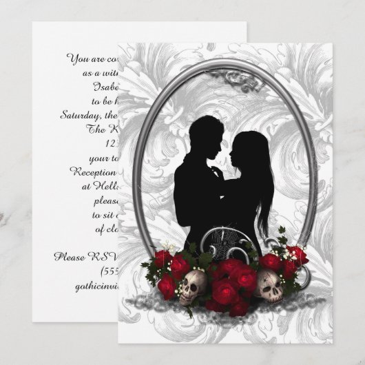 Dark Union Vampire Gothic Wedding Invitation Kaart (Voorkant / Achterkant)