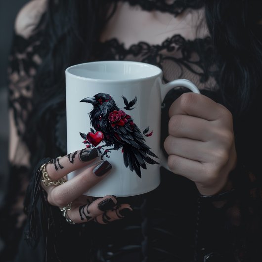 Dark Valentijn Crow met hart Grote Koffiekop
