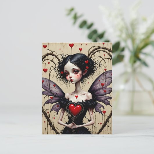 Dark Valentijn Fairy Briefkaart (Staand voorkant)